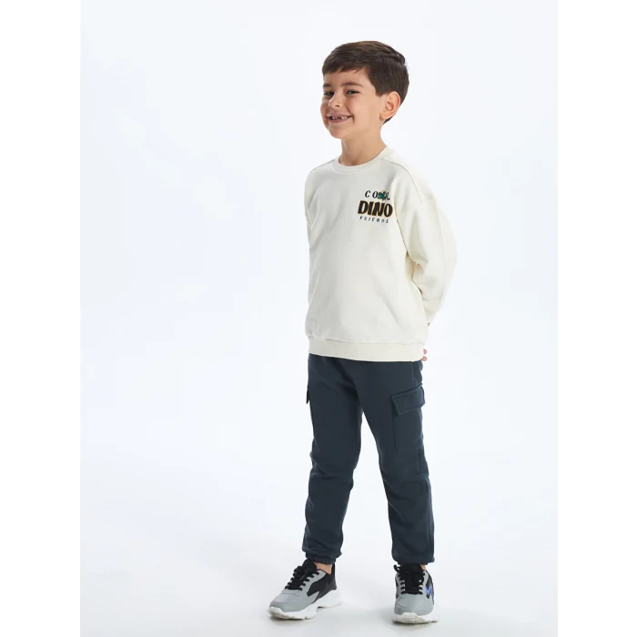 LCW Kids Antrasit Beli Lastikli Kalın Erkek Çocuk Jogger Eşofman Altı