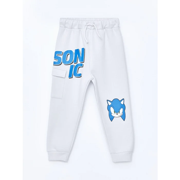 LCW Kids Gri Beli Lastikli Kalın Baskılı Erkek Çocuk Jogger Eşofman Altı