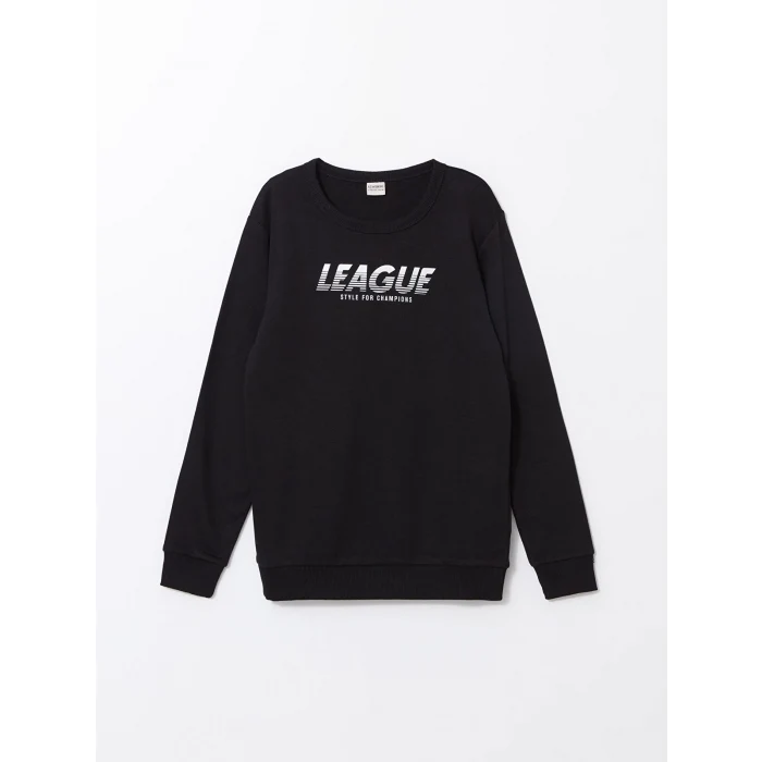 LCW Kids Siyah Bisiklet Yaka Erkek Çocuk Kalın Eşofman Takımı