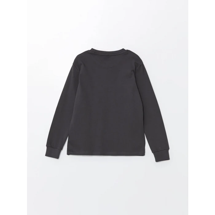 LCW Kids Antrasit Bisiklet Yaka Erkek Çocuk Tişört