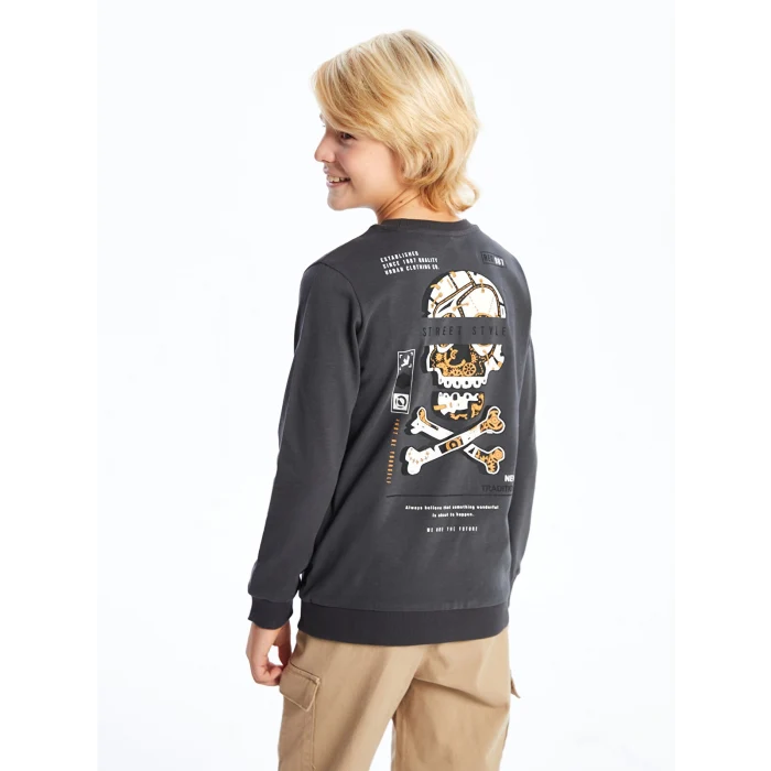 LCW Kids Antrasit Bisiklet Yaka Erkek Çocuk Tişört