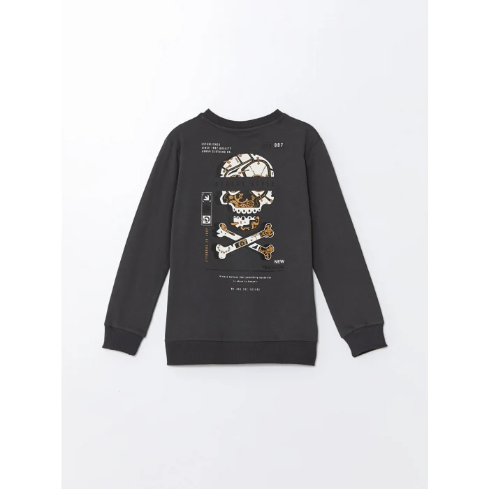 LCW Kids Antrasit Bisiklet Yaka Erkek Çocuk Tişört