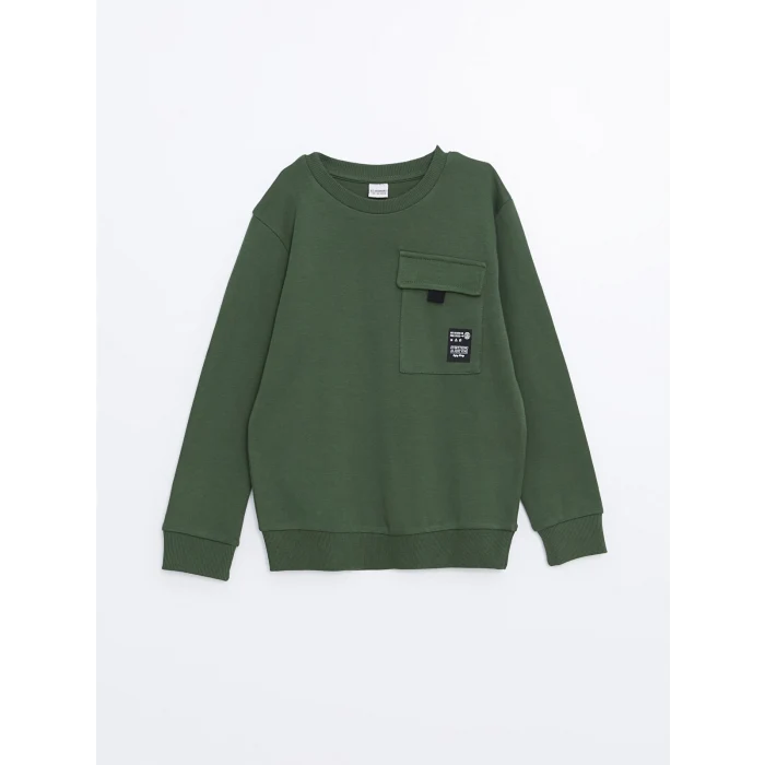 LCW Kids Yeşil Bisiklet Yaka Erkek Çocuk Tişört