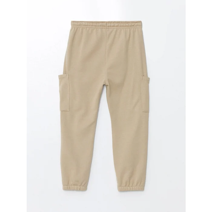 LCW Kids Bej Beli Lastikli Basic Kalın Erkek Bebek Jogger Eşofman Alt 2li
