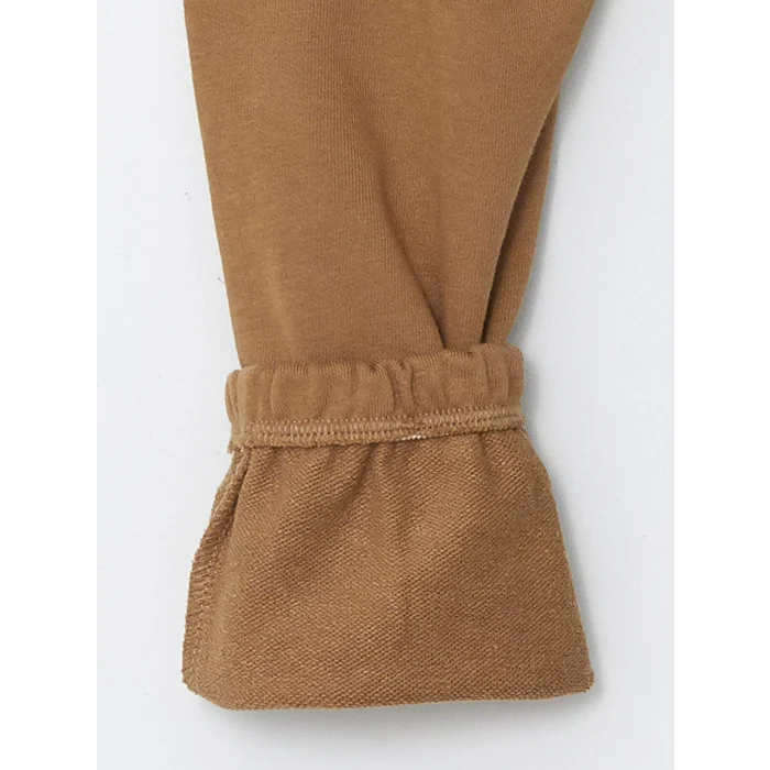 LCW Kids Bej Beli Lastikli Basic Kalın Erkek Bebek Jogger Eşofman Alt 2li