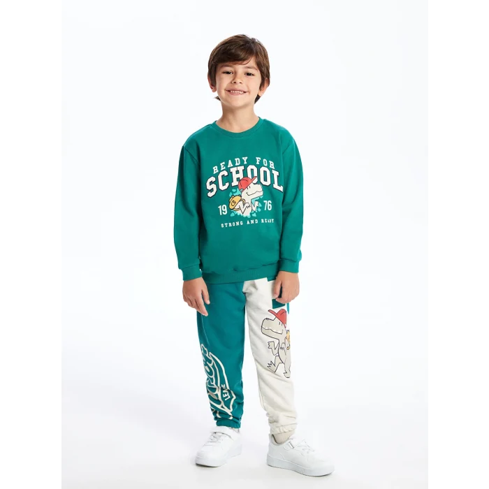 LCW Kids Yeşil Beli Lastikli Kalın Erkek Bebek Jogger Eşofman Alt