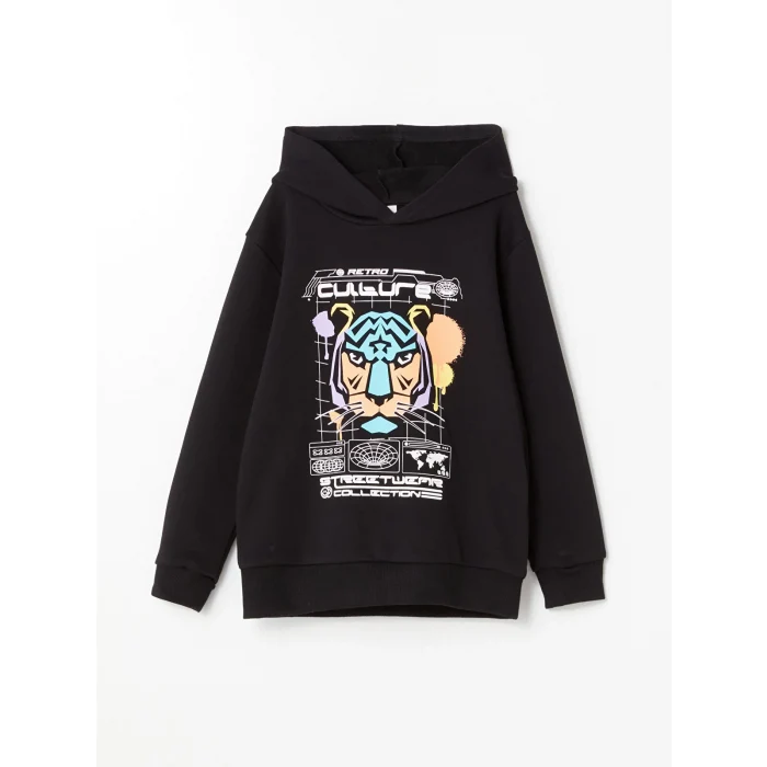 LCW Kids Siyah Kapüşonlu Erkek Çocuk Kalın Eşofman Takım