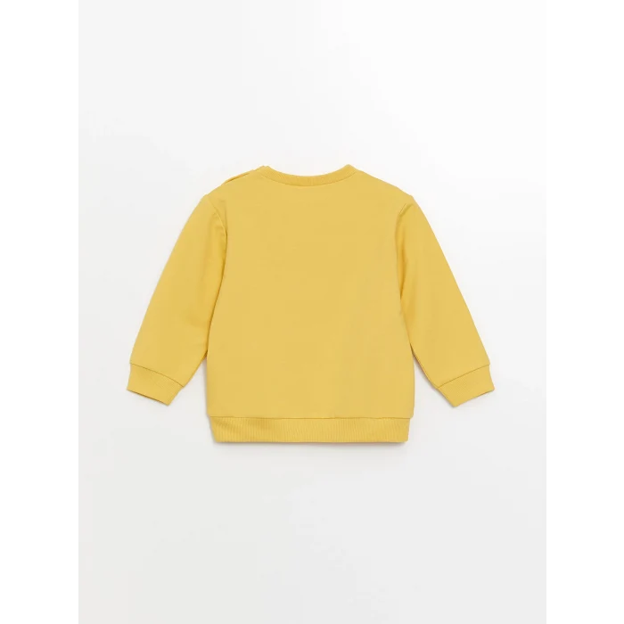 LCW baby Sari Bisiklet Yaka Uzun Kollu Baskılı Erkek Bebek Sweatshirt ve Eşofman Alt 2li Takım