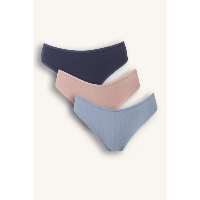 Defacto D6398 Mavi Ribana 3lü Brief Külot-Fall in Love