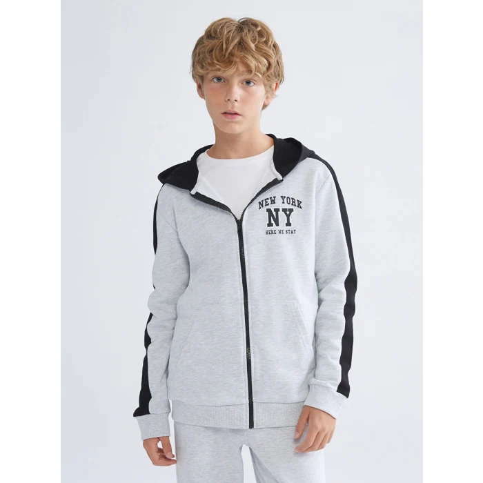 LCW Kids Gri Kapüşonlu Erkek Çocuk Eşofman Takım