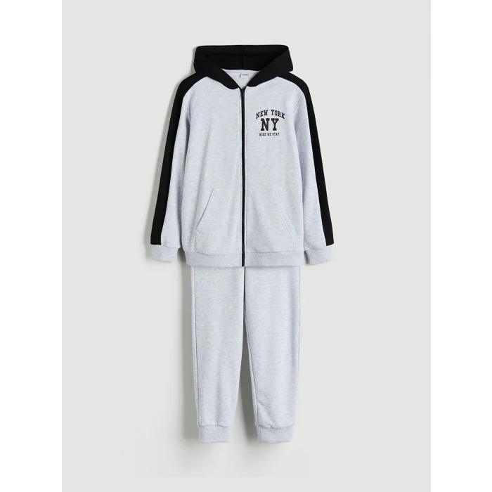 LCW Kids Gri Kapüşonlu Erkek Çocuk Eşofman Takım