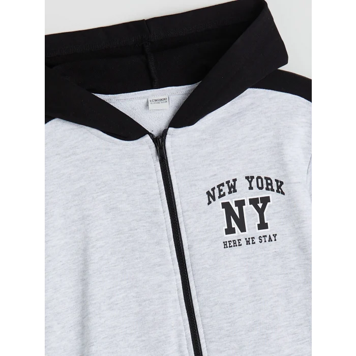 LCW Kids Gri Kapüşonlu Erkek Çocuk Eşofman Takım