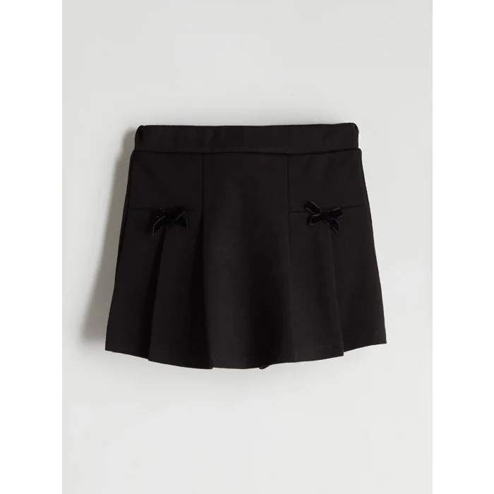 LCW Kids Siyah Beli Lastikli Basic Kız Çocuk Şort Etek