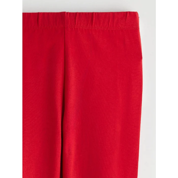 LCW Kids Ekru Bisiklet Yaka Baskılı Kız Çocuk Bluz ve Tayt 2li