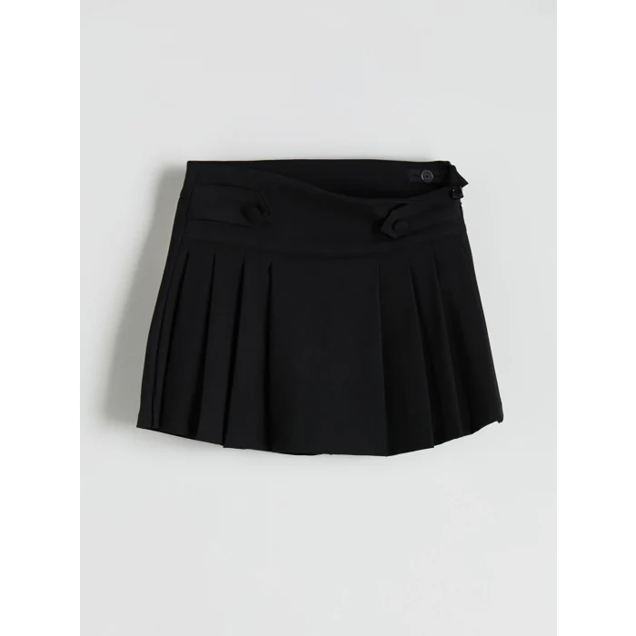 LCW Kids Siyah Pileli Kız Çocuk Şort Etek