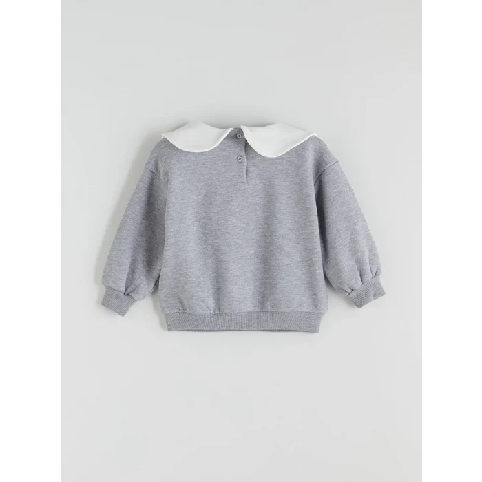 LCW Kids Gri Bebe Yaka Kız Çocuk Sweatshirt ve Eşofman Altı