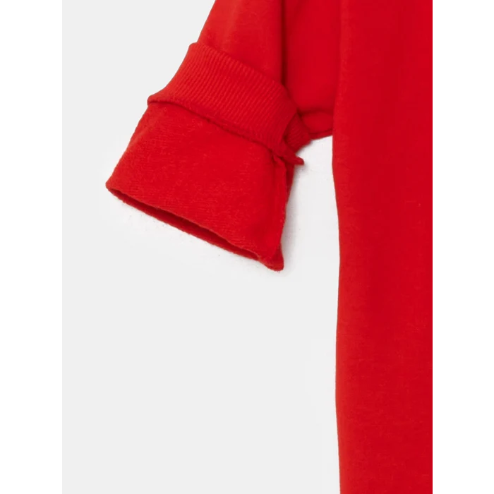 LCW Kids Kirmizi Bisiklet Yaka Nostaljik Maymun Baskılı Erkek Bebek Sweatshirt