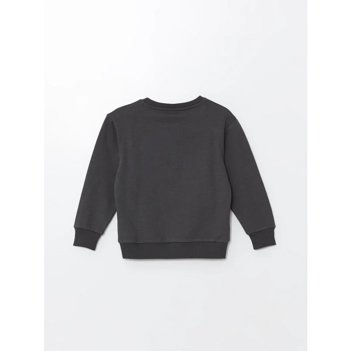 LCW Kids Antrasit Bisiklet Yaka Erkek Çocuk Sweatshirt