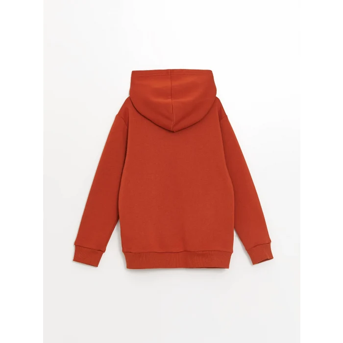 LCW Kids Turuncu Kapüşonlu Baskılı Erkek Çocuk Sweatshirt