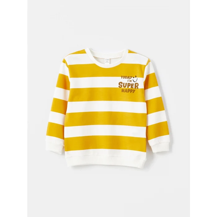 LCW Kids Ekru Baskılı Uzun Kollu Erkek Çocuk Sweatshirt 2li