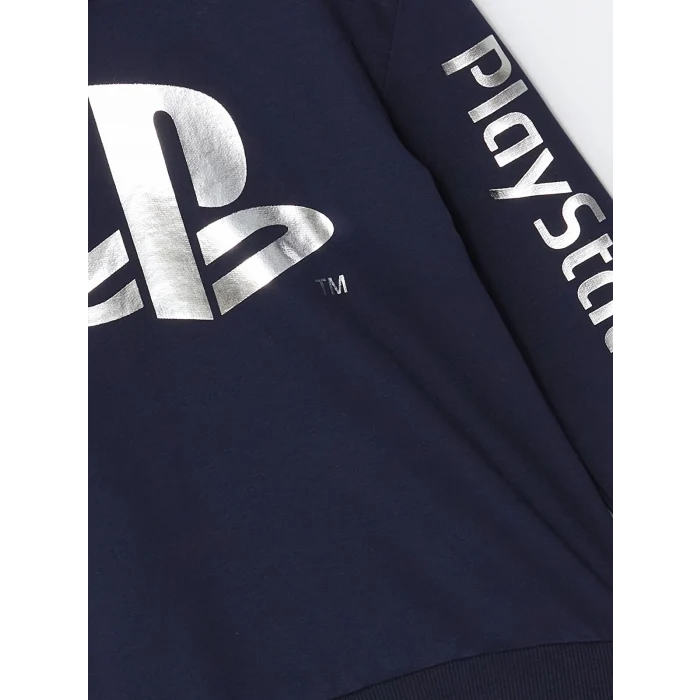 LCW Kids Lacivert Kapüşonlu Baskılı Erkek Çocuk Sweatshirt