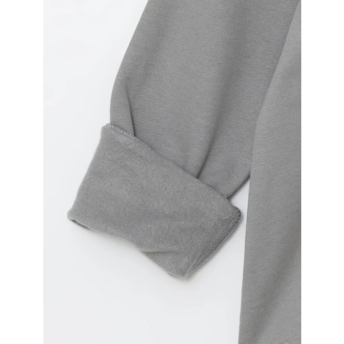 LCW Kids Gri Kapüşonlu Baskılı Erkek Çocuk Sweatshirt