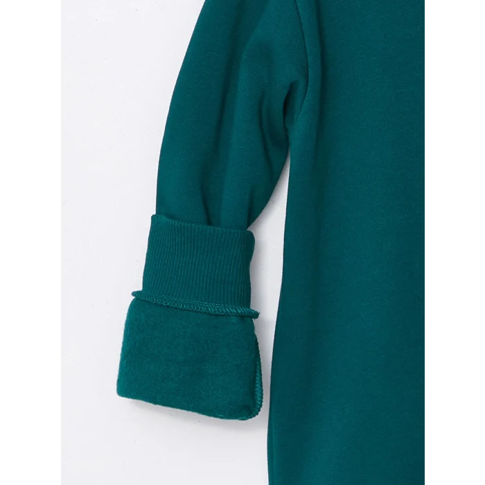 LCW Kids Yeşil Kapüşonlu Baskılı Uzun Kollu Erkek Çocuk Sweatshirt