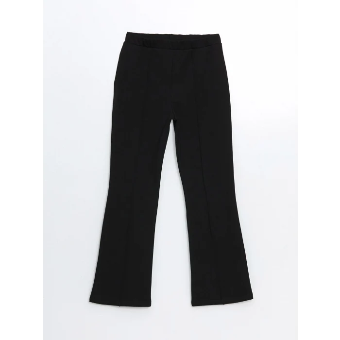 LCW Kids Siyah Beli Lastikli İspanyol Paça Kız Çocuk Tayt