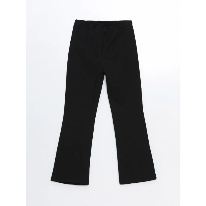 LCW Kids Siyah Beli Lastikli İspanyol Paça Kız Çocuk Tayt