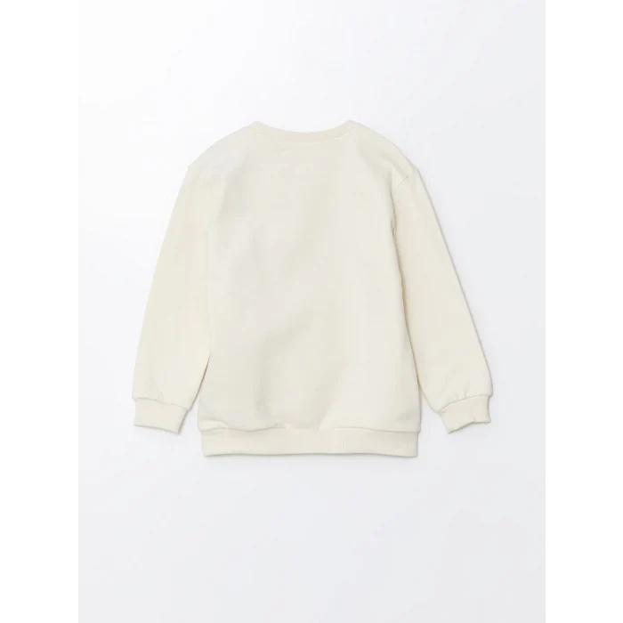 LCW Kids Bej Bisiklet Yaka Baskılı Erkek Bebek Sweatshirt 2li