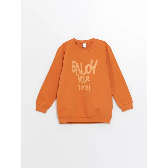 LCW Kids Antrasit Bisiklet Yaka Uzun Kollu Baskılı Erkek Çocuk Sweatshirt 2li