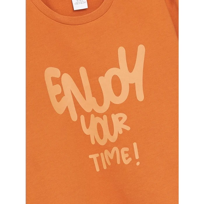 LCW Kids Antrasit Bisiklet Yaka Uzun Kollu Baskılı Erkek Çocuk Sweatshirt 2li