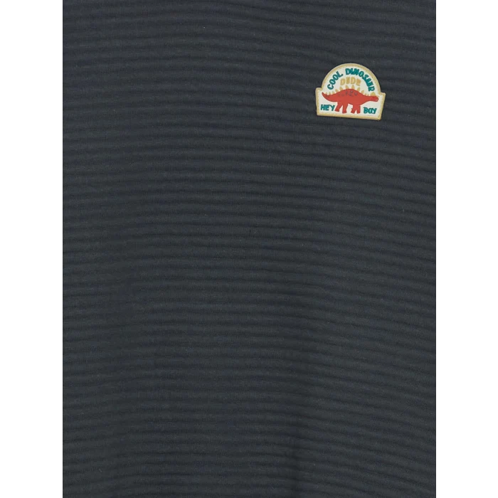 LCW Kids Antrasit Bisiklet Yaka Baskılı Uzun Kollu Erkek Çocuk Sweatshirt