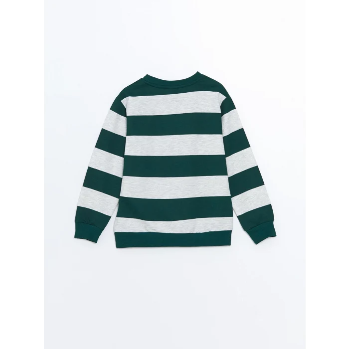 LCW Kids Yeşil Bisiklet Yaka Erkek Çocuk Sweatshirt
