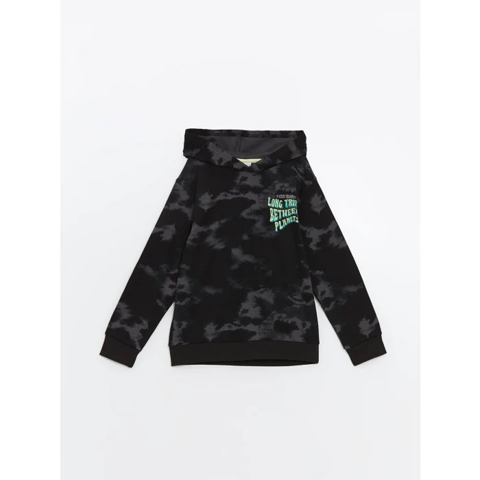 LCW Kids Siyah Kapüşonlu Erkek Çocuk Sweatshirt