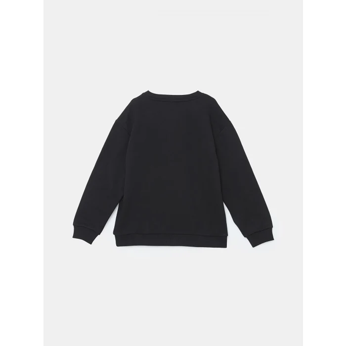 LCW Kids Siyah Bisiklet Yaka Erkek Çocuk Sweatshirt