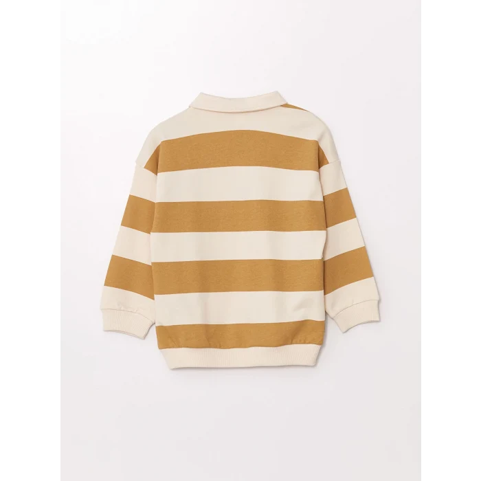 LCW Kids Ekru Polo Yaka Uzun Kollu Erkek Çocuk Sweatshirt