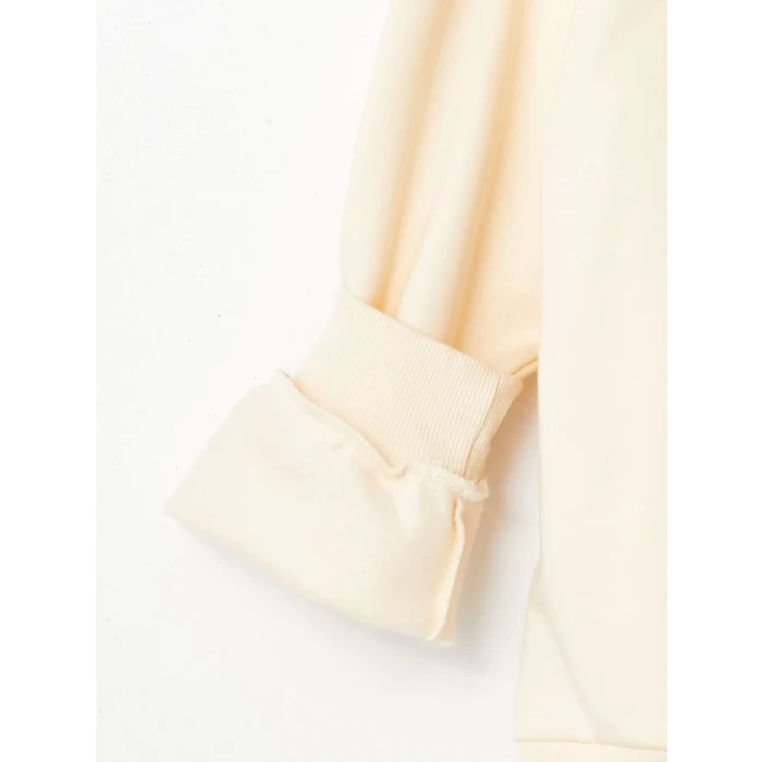 LCW Kids Bej Bisiklet Yaka Kız Çocuk Kalın Sweatshirt