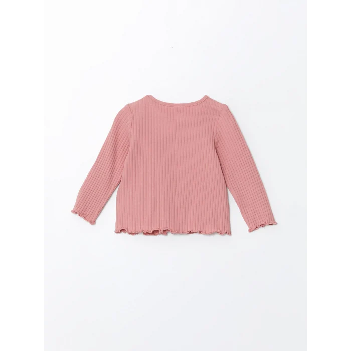 LCW baby Ekru Bisiklet Yaka Kız Bebek Tişört 2li