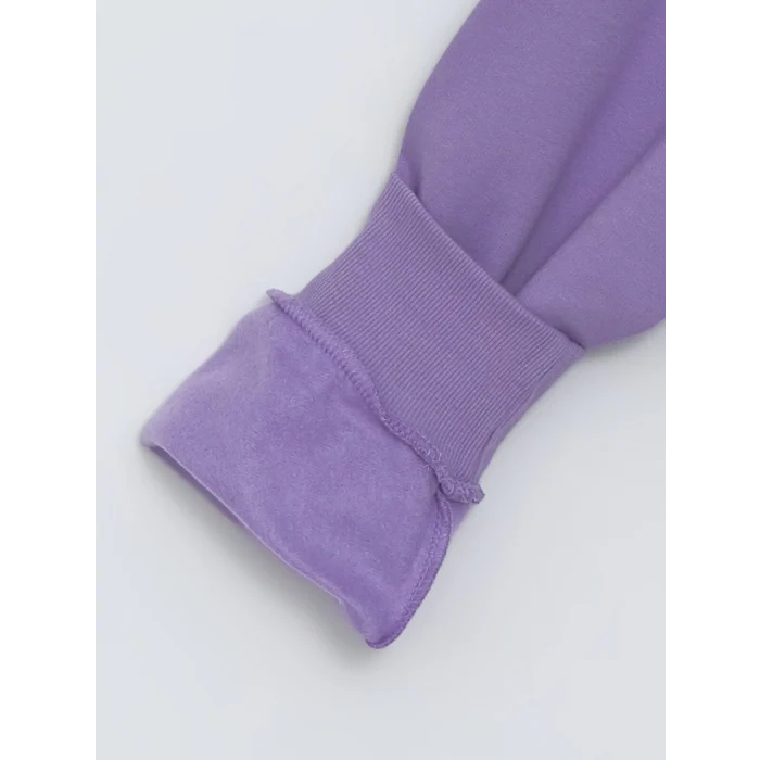 LCW Kids Mor Kapüşonlu Kız Çocuk Kalın Sweatshirt