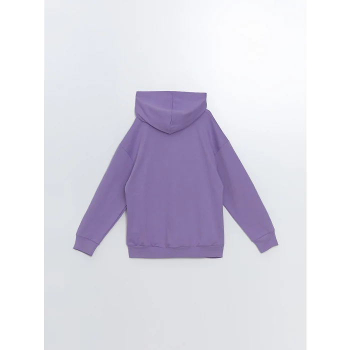 LCW Kids Mor Kapüşonlu Kız Çocuk Kalın Sweatshirt