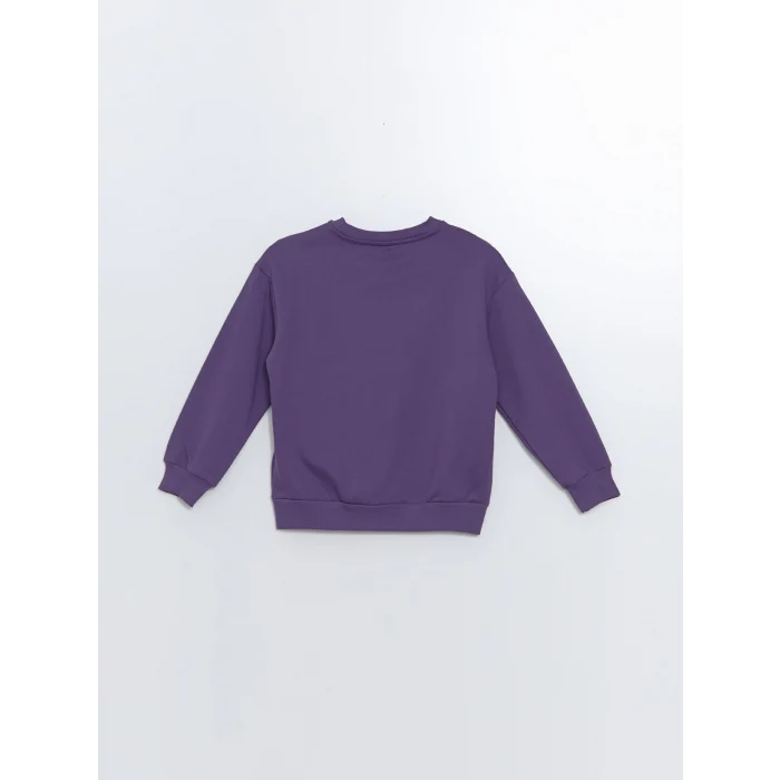 LCW Kids Mor Bisiklet Yaka Kız Çocuk Kalın Sweatshirt