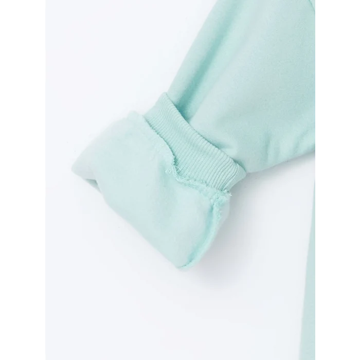 LCW Kids Turkuaz Bisiklet Yaka Kalın Baskılı Kız Çocuk Sweatshirt