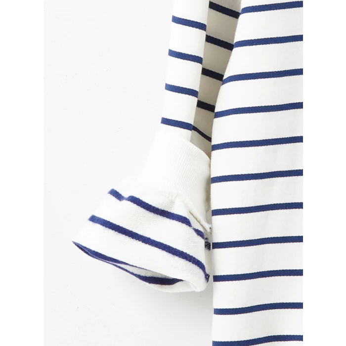 LCW Kids Ekru Bisiklet Yaka Kız Çocuk Kalın Sweatshirt