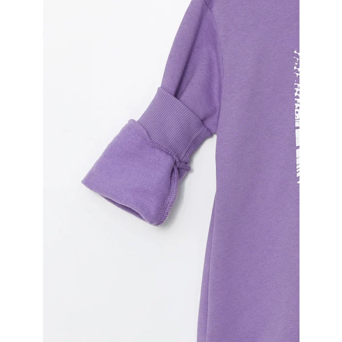 LCW Kids Mor Kapüşonlu Kız Çocuk Kalın Sweatshirt