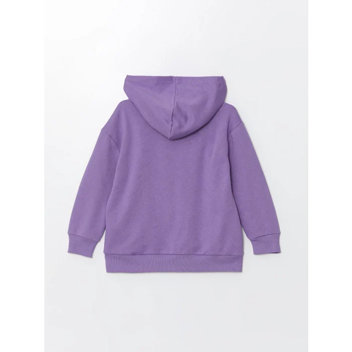 LCW Kids Mor Kapüşonlu Kız Çocuk Kalın Sweatshirt