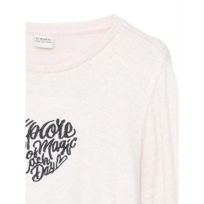 LCW Kids Pembe Bisiklet Yaka Kız Çocuk Tişört