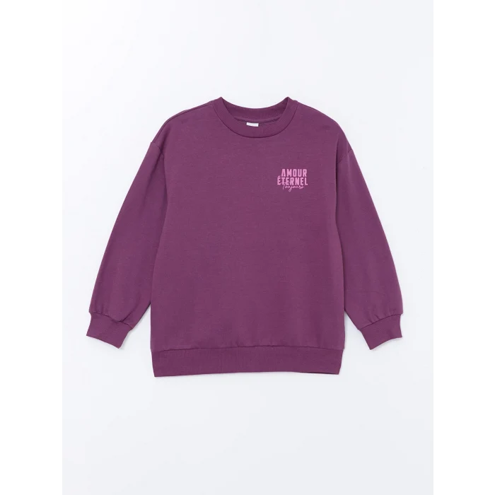 LCW Kids Mürdüm Bisiklet Yaka Kız Çocuk Kalın Sweatshirt