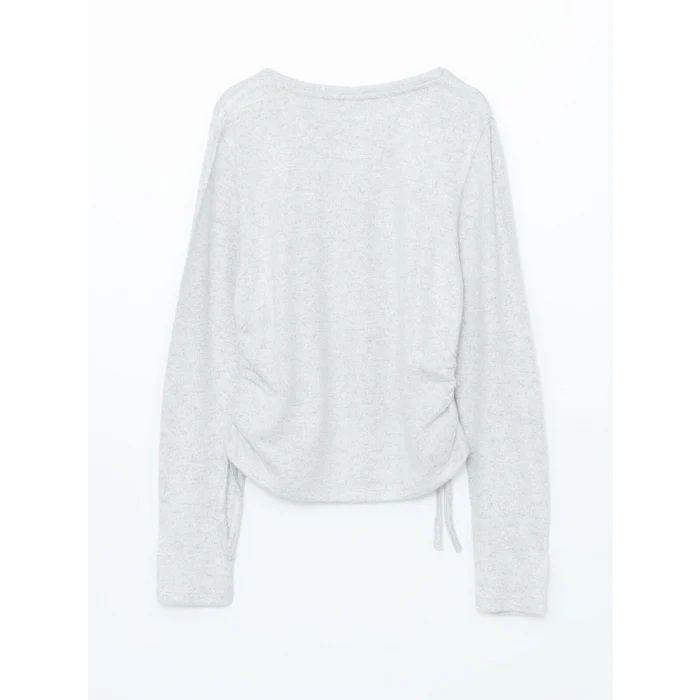 LCW Kids Gri Bisiklet Yaka Kız Çocuk Tişört