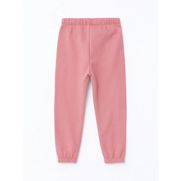 LCW Kids Pembe Bisiklet Yaka Uzun Kollu Baskılı Kız Çocuk Sweatshirt ve Eşofman Alt 2li Takım